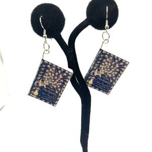 Book Earrings Jane Austen Pride and Prejudice Book Earrings in Blue Book Lovers